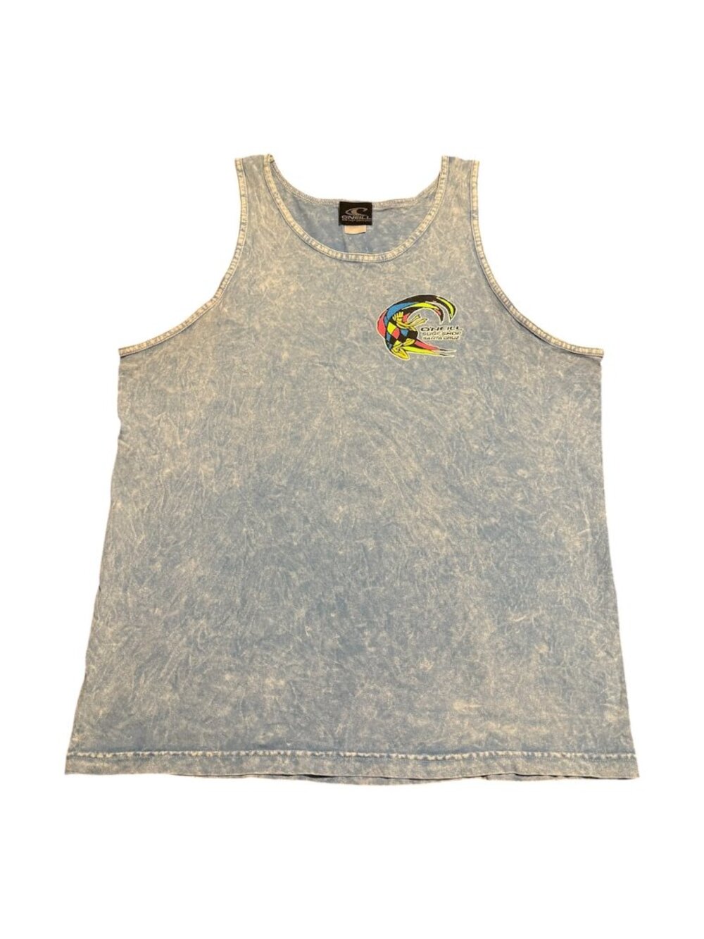 Vintage 90s Men's O'Neill Santa Cruz Surf Shop Beach Tank Top Shirt Sz: M Blue